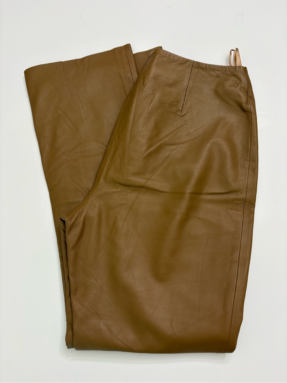INC Leather Wide Leg Raw Hem Pants Size 10